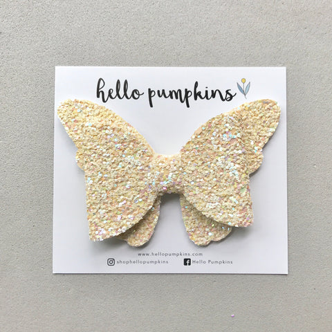 Glitter Flutter Butterfly - Faint Yellow