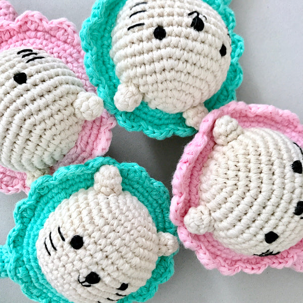 Baby Merlion Rattle (Pink) with Pacifier Clip