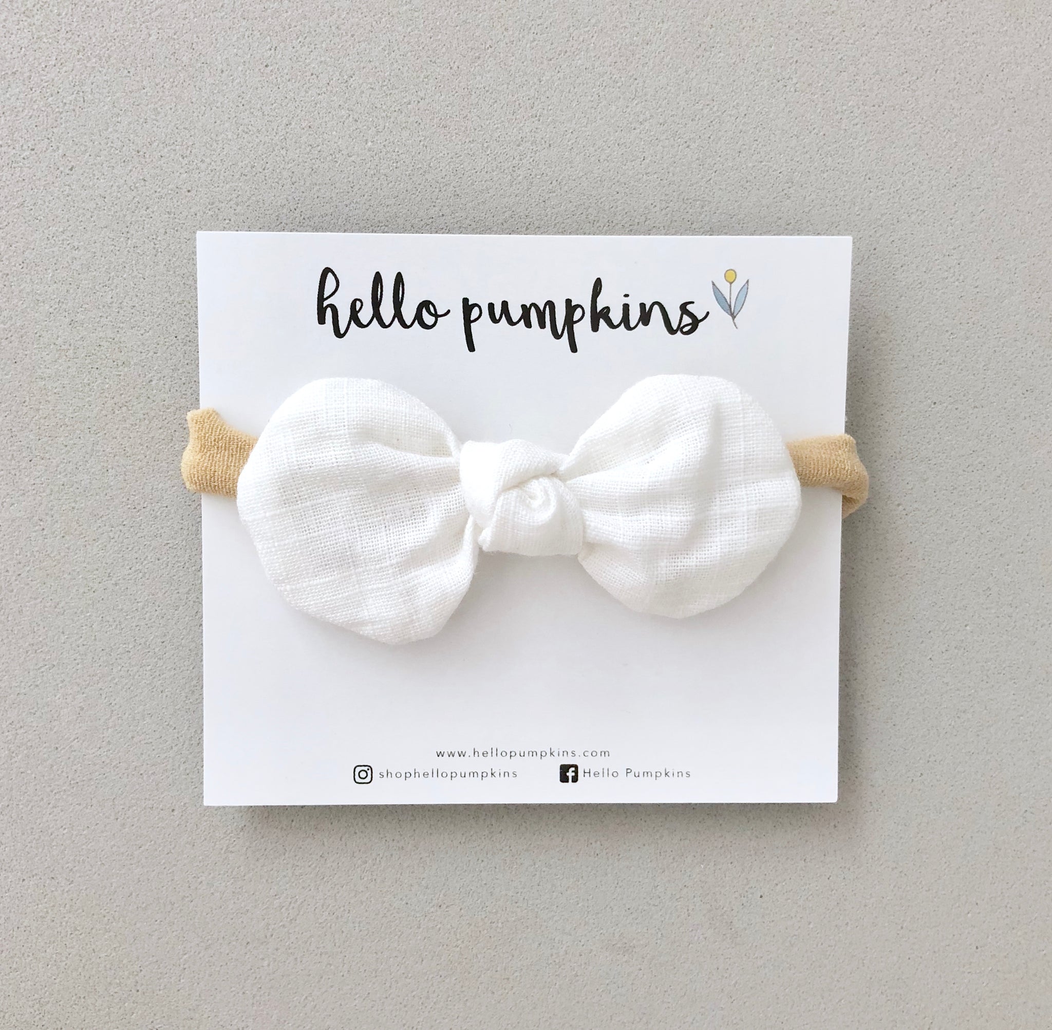 Little Mousey Bow Headband - White