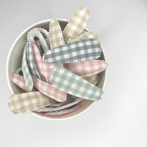 Snap Hair Clips - Pink Gingham