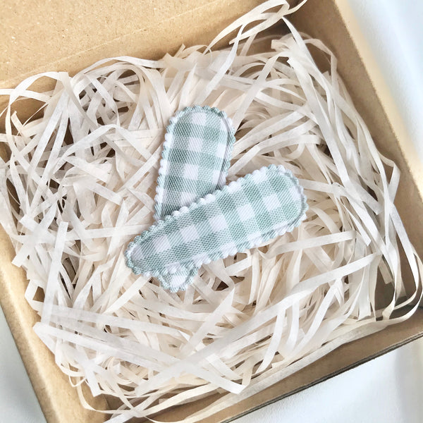 Snap Hair Clips - Sage Gingham