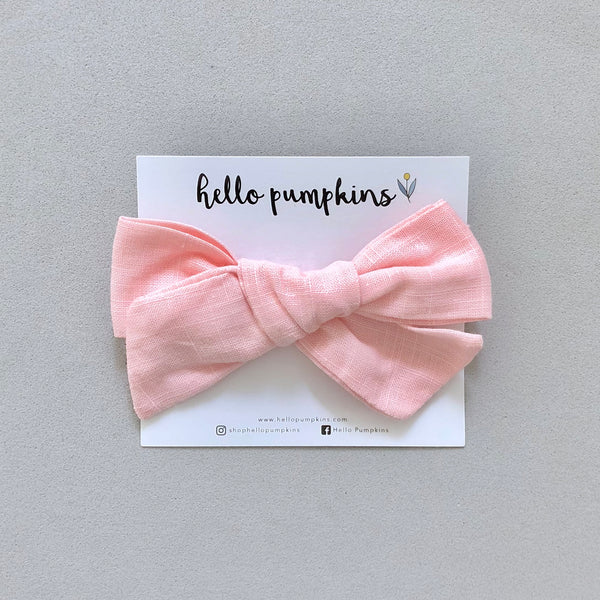 Fay Linen Bow - Pink