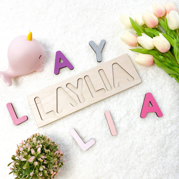 Baby Name Board in Purple Pink Colours